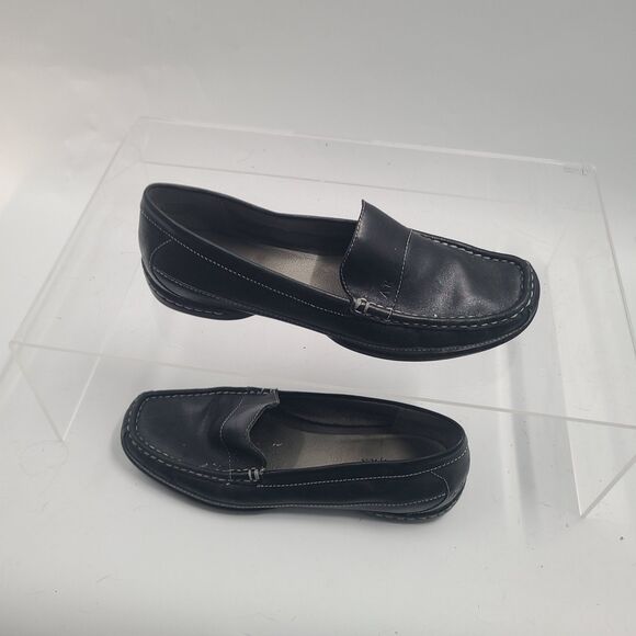 Anne Klein iflex Black Ladies Leather Loafer shoes US SZ 7.5 M - Picture 3 of 8